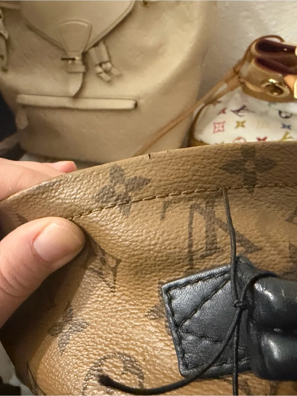 AUTHENTIC Louis Vuitton Monogram Mini Backpack in Two-Tone Brown